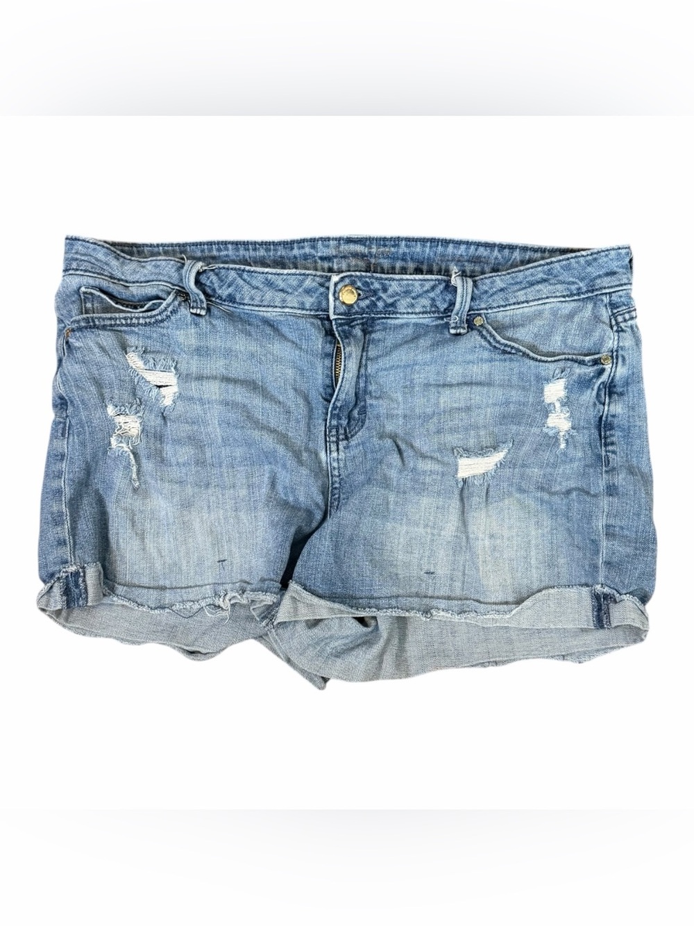 Jennifer Lopez Denim Jean Shorts Mid Rise 35” Waist Size 16 XL